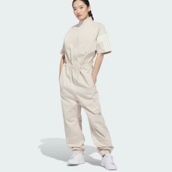 adidas Pants - Adidas Women's Tiro Jumpuit Crystal Linen Off White Bnwt